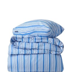 Lexington Senges�t i bomuldspoplin med hvide og bl� striber, 140 x 200 cm