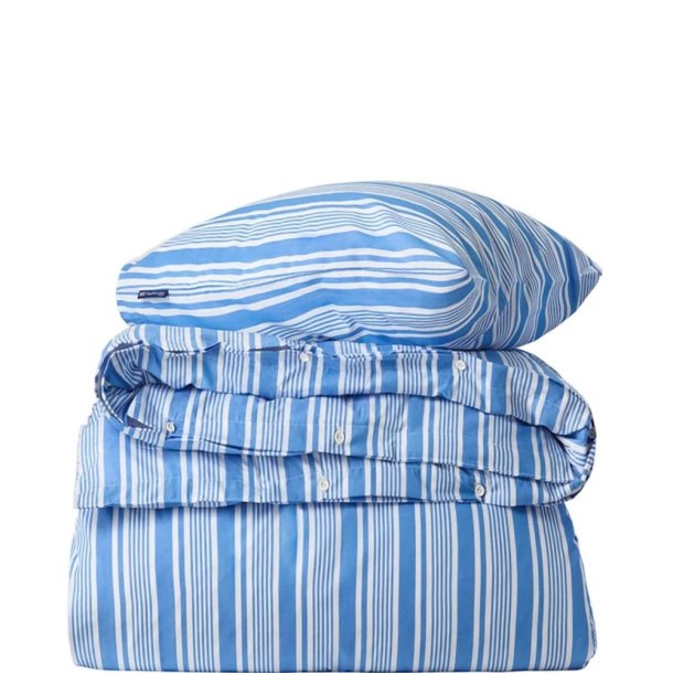 Lexington Senges�t i bomuldspoplin med hvide og bl� striber, 140 x 200 cm