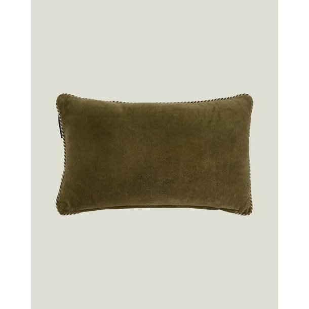 Lexington Boston Club Organic Cotton Velvet Pillow, Olive