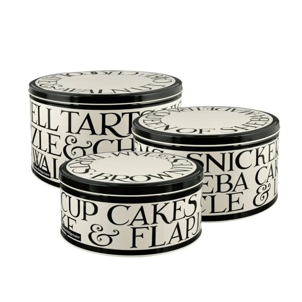 Emma Bridgewater Black Toast Set Of 3 Round Cake Tins