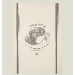 Lexington Fresh Brew Organic Cotton Kitchen Towel, white
