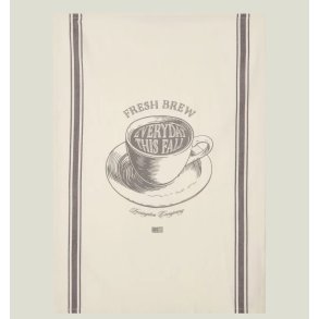 Lexington Fresh Brew Organic Cotton Kitchen Towel, white