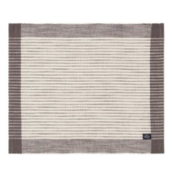 Lexington Striped Organic Cotton Rib Placemat, Dark Grey/White