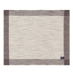 Lexington Striped Organic Cotton Rib Placemat, Dark Grey/White