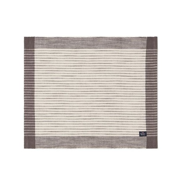 Lexington Striped Organic Cotton Rib Placemat, Dark Grey/White