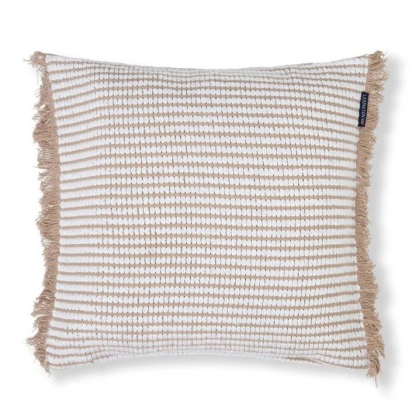 Lexington Heavy striped organic cotton pudebetr�k, beige/white