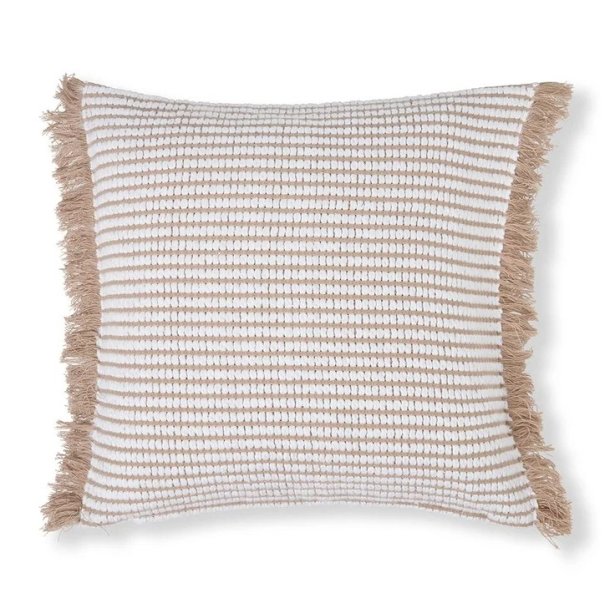 Lexington Heavy striped organic cotton pudebetr�k, beige/white