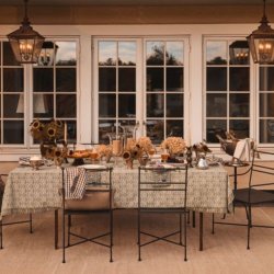 Lexington Ornament Jaquard Cotton Tablecloth, 150 x 350 cm