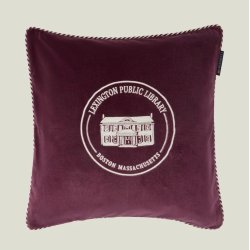 Lexington Library Organic Cotton Velvet Pillow Cover, Fig/Beige
