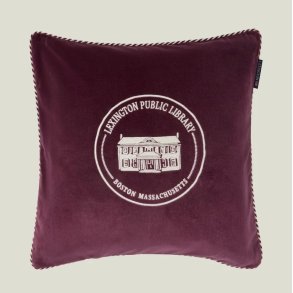 Lexington Library Organic Cotton Velvet Pillow Cover, Fig/Beige
