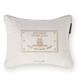 Lexington Striped Beige Organic Cotton Pude