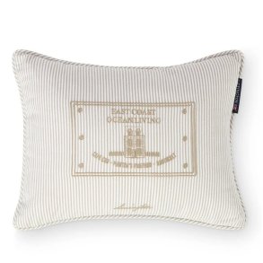 Lexington Striped Beige Organic Cotton Pude