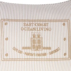 Lexington Striped Beige Organic Cotton Pude