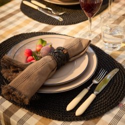 Lexington Oval Paper Straw Place Mat 35x45 cm, Sort