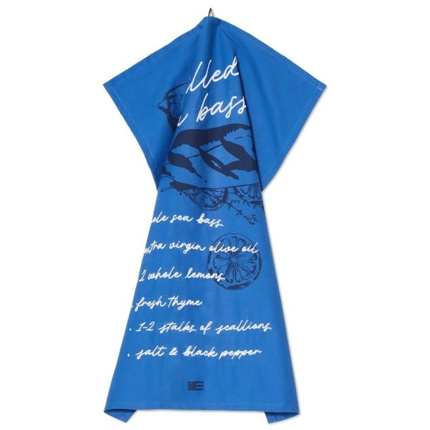 Lexington Grilled Sea Bass Organic Cotton Kitchen Towel