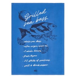 Lexington Grilled Sea Bass Organic Cotton Kitchen Towel