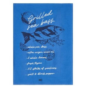 Lexington Grilled Sea Bass Organic Cotton Kitchen Towel