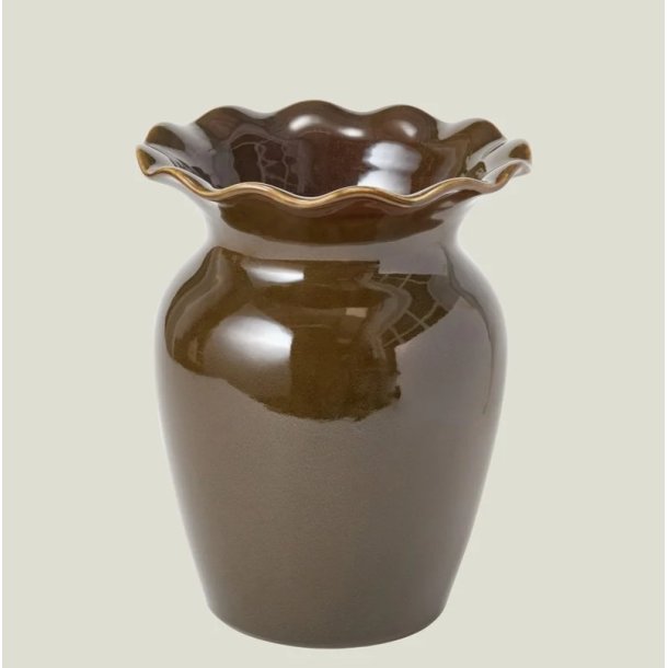 Lexington Stoneware Vase, brown/olive