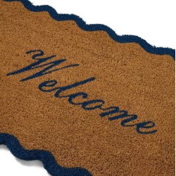 Lexington Coir Fibre Welcome Doormat, Naturel/Blue