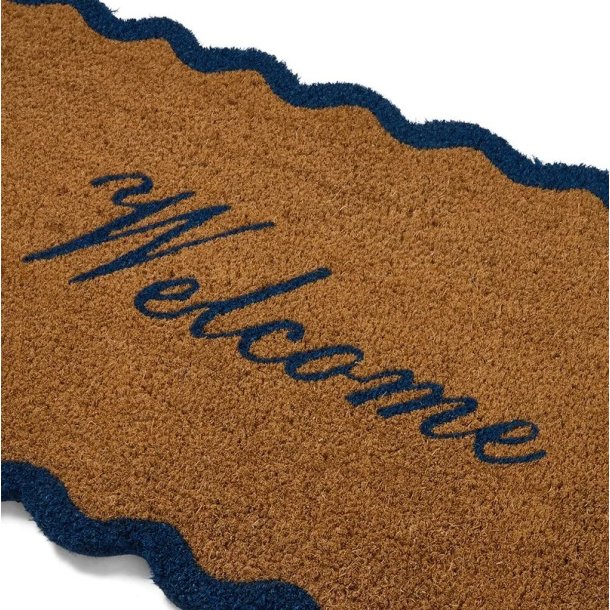 Lexington Coir Fibre Welcome Doormat, Naturel/Blue