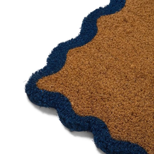 Lexington Coir Fibre Welcome Doormat, Naturel/Blue