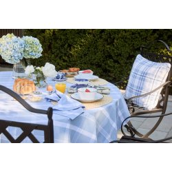 Lexington Checked Recycled Cotton Oxford Tablechloth 150 x 350 cm