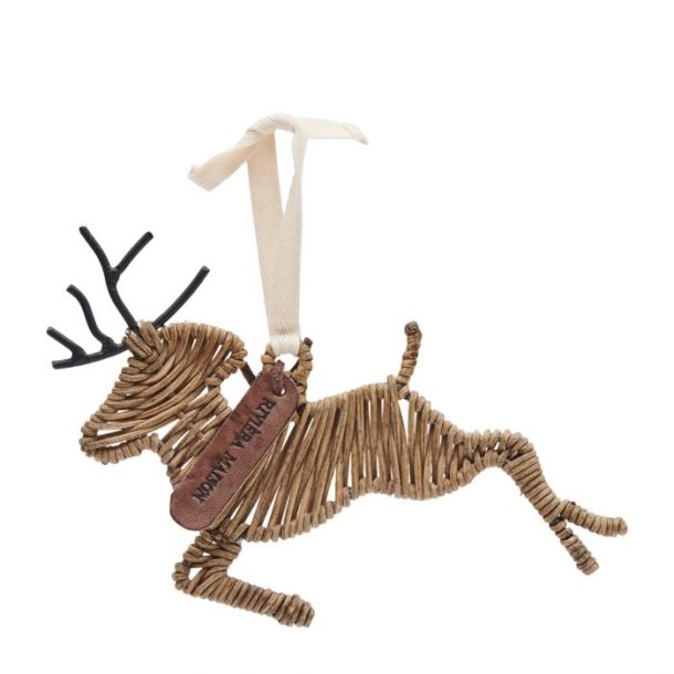 RM Rustic Rattan Deer Ornament