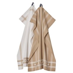 Lexington Cotton Jaquard Kitchen Towel Beige, s�t m. 2 stk.