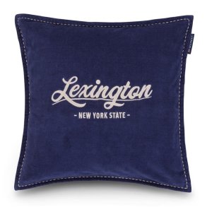 Lexington Logo Organic Cotton Pillow Cover, Dark Blue