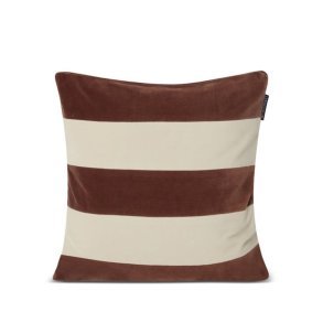 Lexington Block striped organic velour pudebetr�k,  Brown