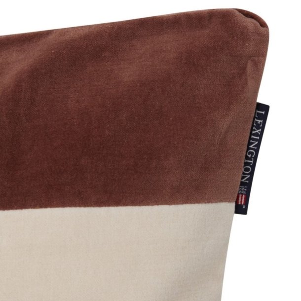 Lexington Block striped organic velour pudebetr�k,  Brown