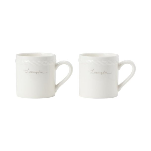 Lexington Porcelain Espresso Mug set 2 pcs., White/Beige