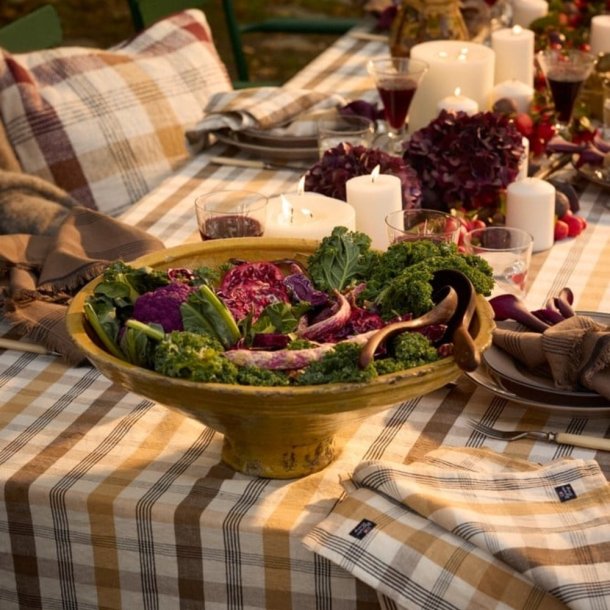 Lexington Checked Linen Blend Tablecloth, 150 x 350 cm