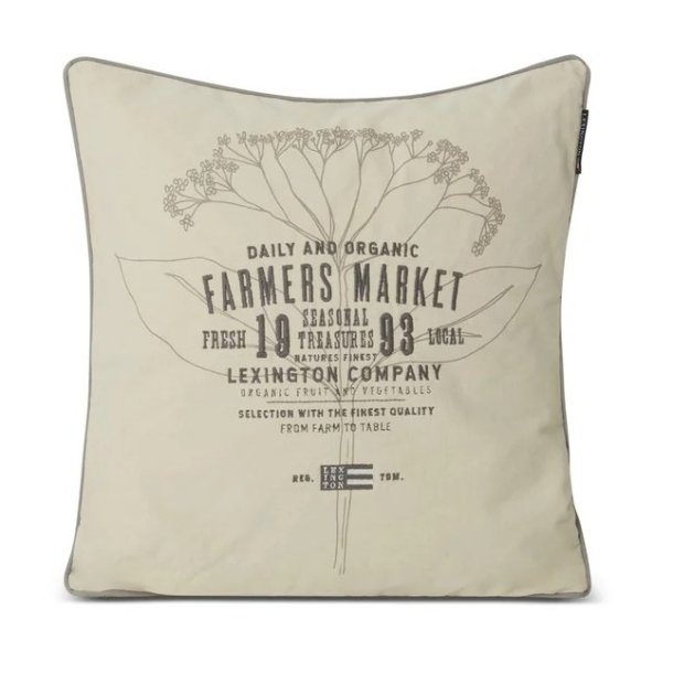 Lexington Farmers Market Organic Cotton Canvas Pudebetr�k, 50 x 50 cm