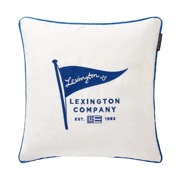 Lexington Flag Organic Cotton Twill pudebetr�k, hvidt/bl�t