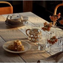 Lexington Checked tablecloth in linen blend, 150 x 350 cm