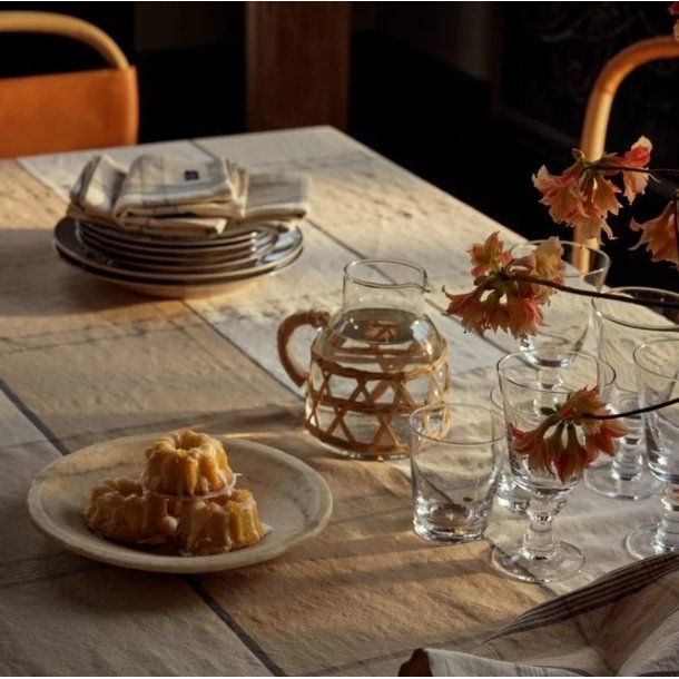 Lexington Checked tablecloth in linen blend, 150 x 350 cm