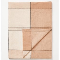 Lexington Checked tablecloth in linen blend, 150 x 350 cm