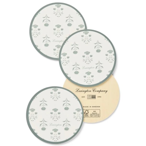 Lexington Floral Laminated Coaster set, (4 stk.)