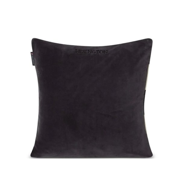 Lexington Block striped organic velour pudebetr�k,  m�rkegr�