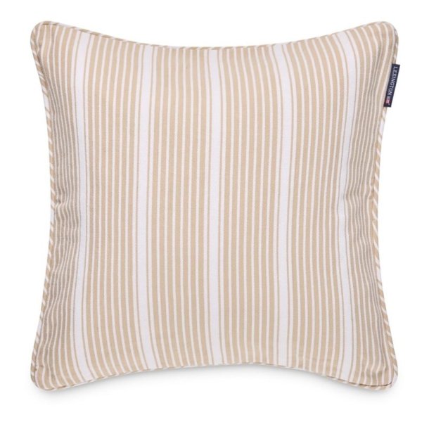 Lexington Icons Classic Striped Twill Pudebetr�k,  beige/hvid