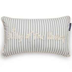 Lexington Organic Cotton Oxford Eukalypytus/hvid stribet pude, 50 x 30 cm