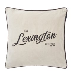 Lexington Organic Cotton Velvet Pillow Cover, Light Beige/Dark Gray