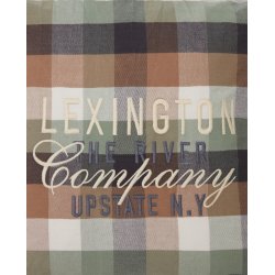 Lexington Checked Organic Cotton Flannel Logo Pillow Cover