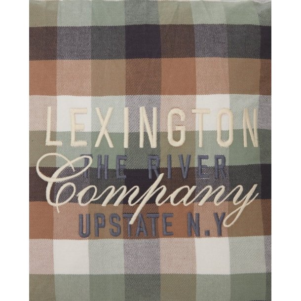 Lexington Checked Organic Cotton Flannel Logo Pillow Cover