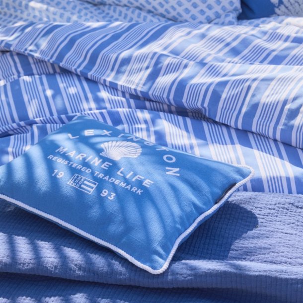 Lexington Marine Life Organic Cotton Canvas Pude, bl�/hvid