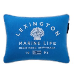 Lexington Marine Life Organic Cotton Canvas Pude, bl�/hvid