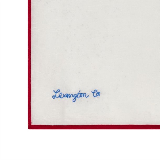 Lexington Shell Embroidered Linen Blend Serviet, Hvid