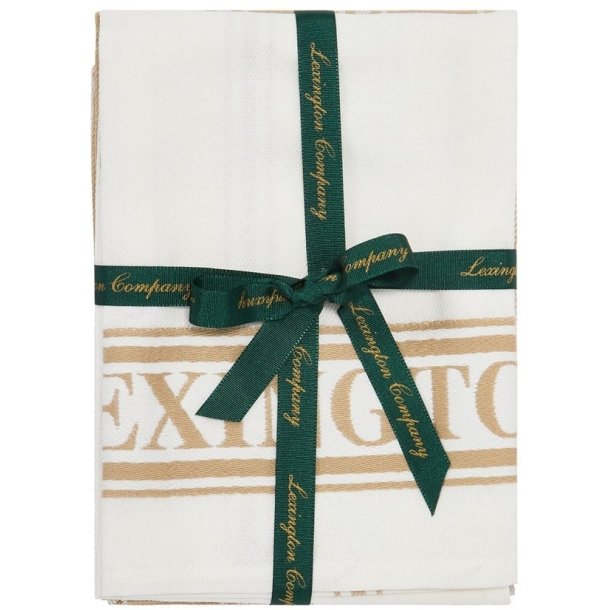 Lexington Cotton Jaquard Kitchen Towel Beige, s�t m. 2 stk.