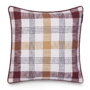 Lexington Checked Recycled Cotton Pudebetr�k, Bordeaux